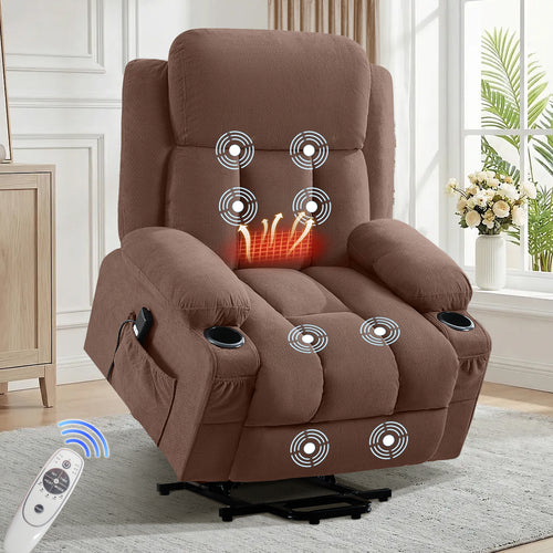 Power Lift Recliner Chair with Heat and Massage USB