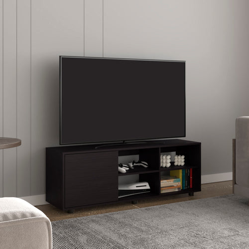 51" TV Stand with Cabinet and Open Shelves