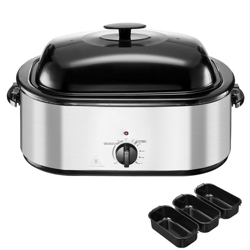 24QT Electric Turkey Roaster Oven with Self-Basting Lid