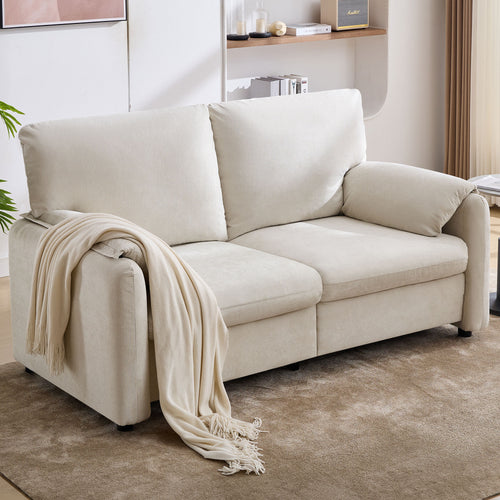 60" Down Filled Minimalist Sofa, Multiple Colors