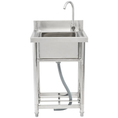 Stainless Steel 1 Compartment Utility Sink with Faucet Legs