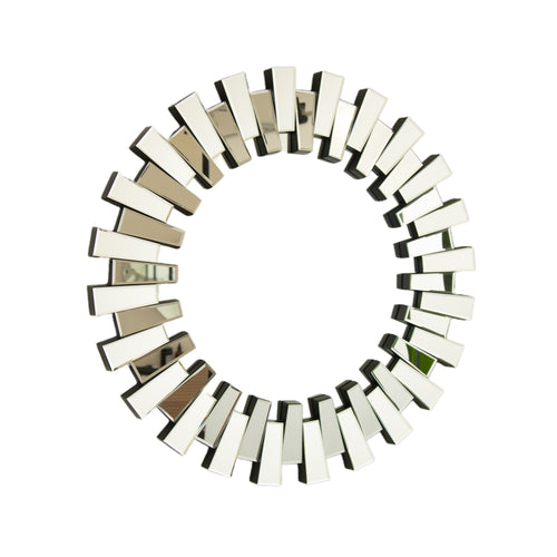 32" Modern Circle Wall Mirror, Irregular Shape Decor