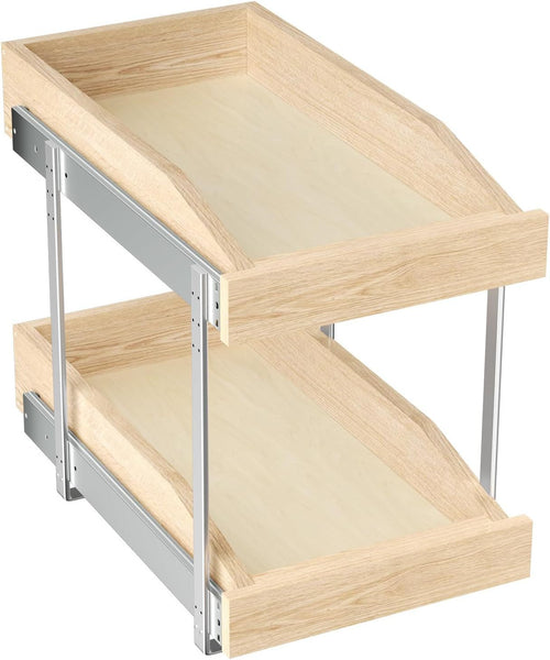 2 Tier Pull Out Cabinet Organizer, Soft Close Drawers