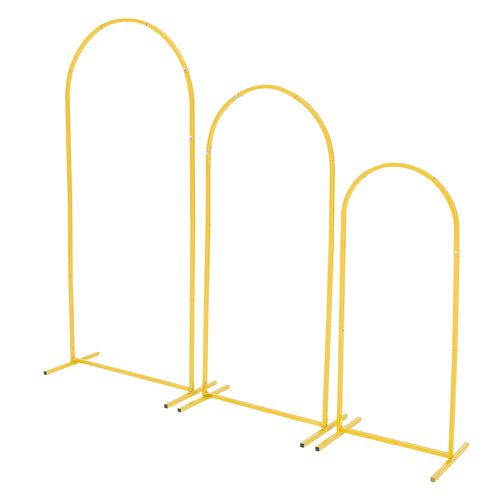 3-Piece Gold Metal Arch Backdrop Stand Set 4/5/6 ft