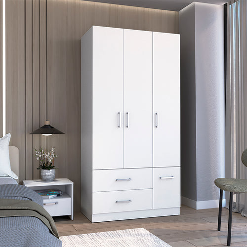 2-Drawer Engineered Wood Dresser White
