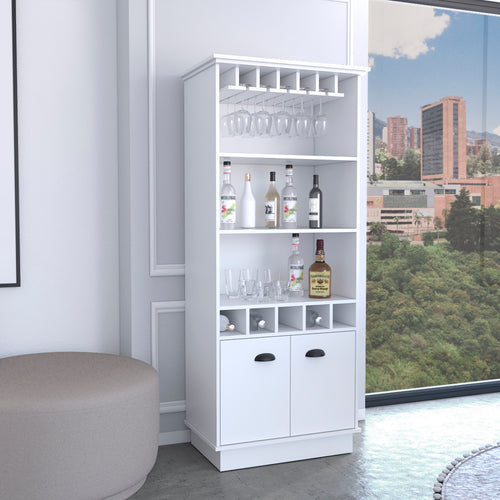 70-Inch High Bar Cabinet with 10 Glass Doors