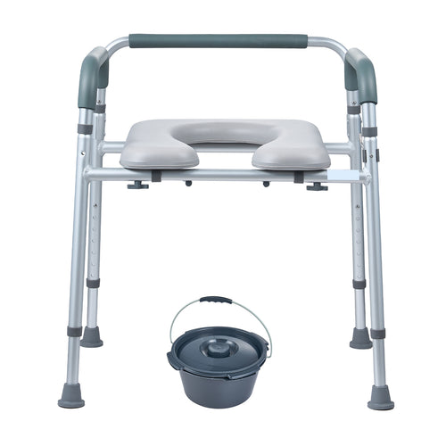 Bedside Commode Chair Padded Seat 350 LBS Adjustable
