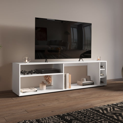 63" TV Stand with Open Shelves and Bottle Cubbies