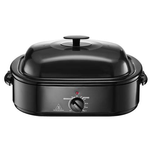 18QT Electric Turkey Roaster Oven with Self-Basting Lid