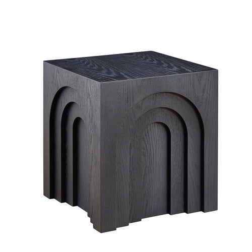 15.74 in Square Side Table, Coffee Table Accent, Living Room Bedroom, Black
