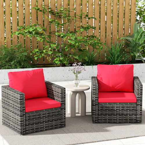 Outdoor Sofa Set PE Rattan Gray 2 Piece 360lb