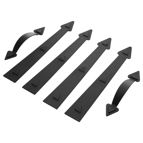 Magnetic Garage Door Hardware Kit Black 4 Hinges 2 Handles