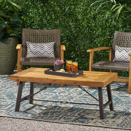 Outdoor Acacia Wood Coffee Table, Teak