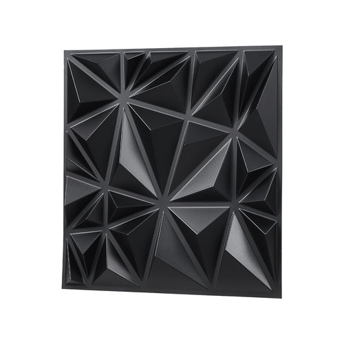 3D Diamond Matte Black Wall Panels 33-Pack 11.81