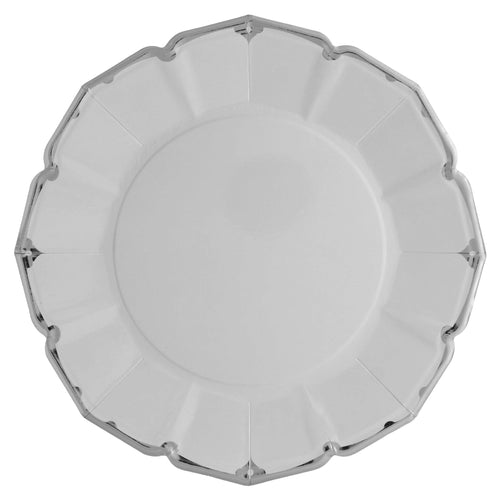 Gray Dinner Plates With Silver Border