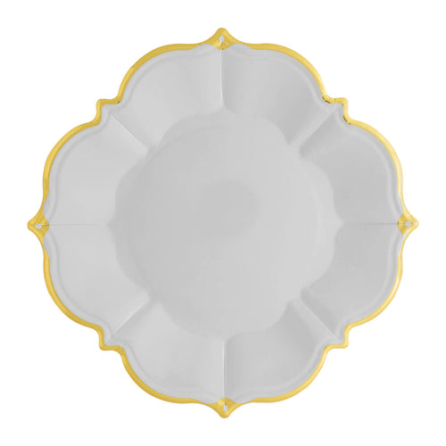 Gray Lunch Plates With Gold Border