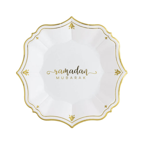 Ramadan White Dessert Plates