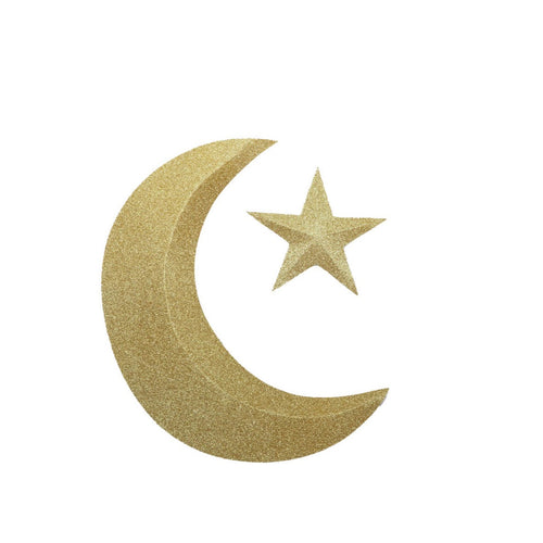 3D Crescent Moon and Star Hanging Decor