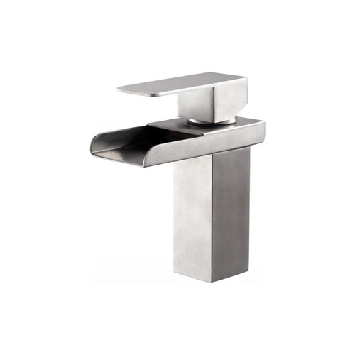 Modern Single Handle Brushed Nickel Stainless Steel Bathroom Faucet
