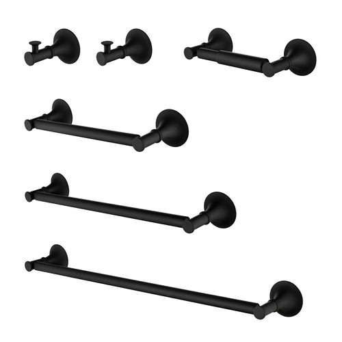 6 Piece Brass Wall Mount Bathroom Towel Rack Set