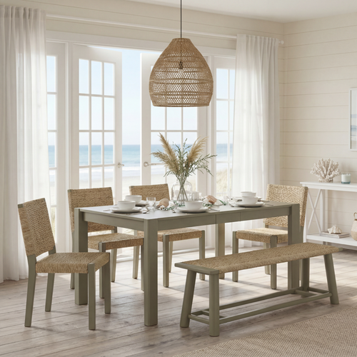 Wood Dining Set Taupe