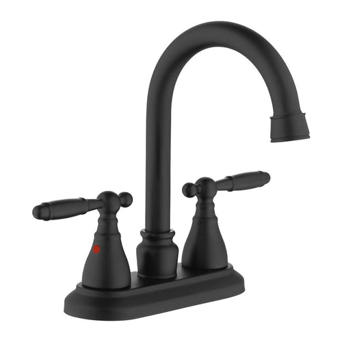 Matte Black 360 Degree Swivel Bathroom Faucet 4in Centerset