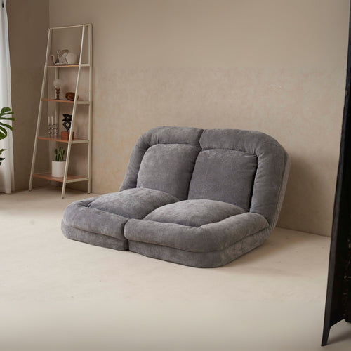 Convertible Fold-Out Double Sofa Bed Gray