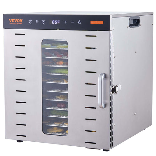 1000W Food Dehydrator Machine, 10 Stainless Steel Trays