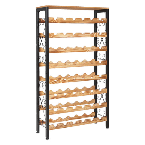48 Bottle 8-Tier Freestanding Wine Rack Storage Shelves Black