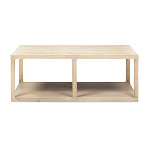 48" Open Frame Coffee Table with Lower Shelf Light Natural Pine