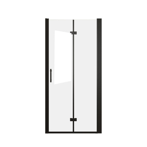 31-30" x 72" Bifold Shower Door Tempered Glass Matte Black