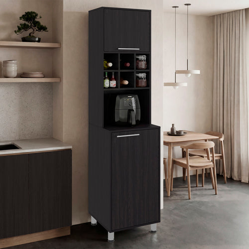 80" Double Door Kitchen Pantry Cabinet with 6 Cubbies