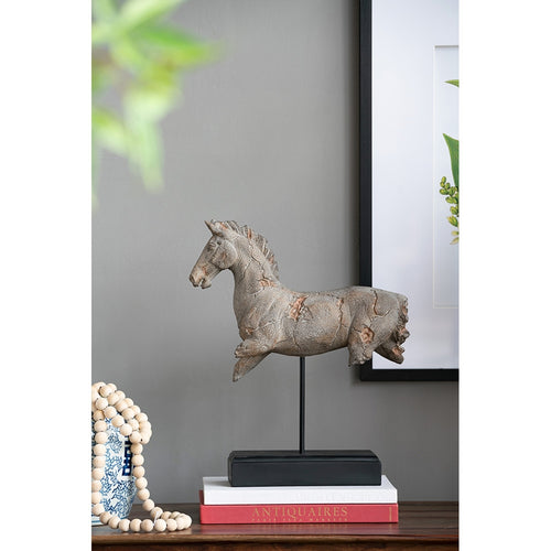 Antique Horse Statue on Stand 14" x 4.5" x 17