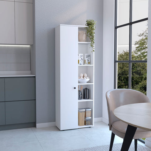Hoyt Kitchen Pantry Storage Cabinet Five Shelves