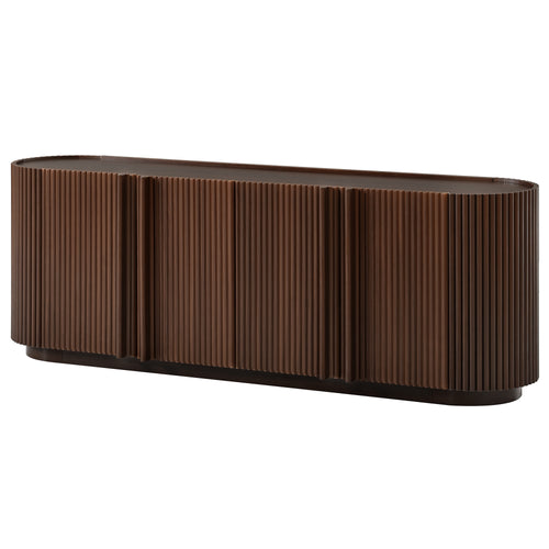 Mid Century Walnut TV Stand with Tambour Door up to 70