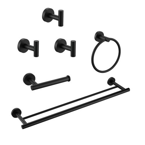 6-Piece Bathroom Hardware Accessories Set Wall Mount