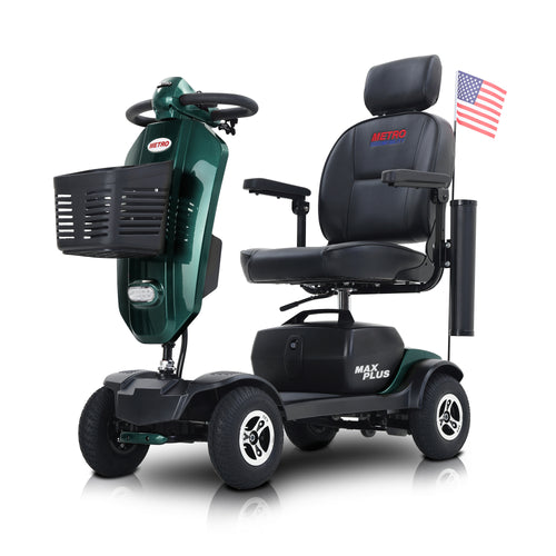 Mobility Scooter 4-Wheel Metal Emerald 16 Mile Range USB Charger 300W