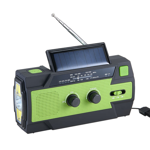 Emergency Weather Radio 4000mAh Solar Hand Crank Flashlight