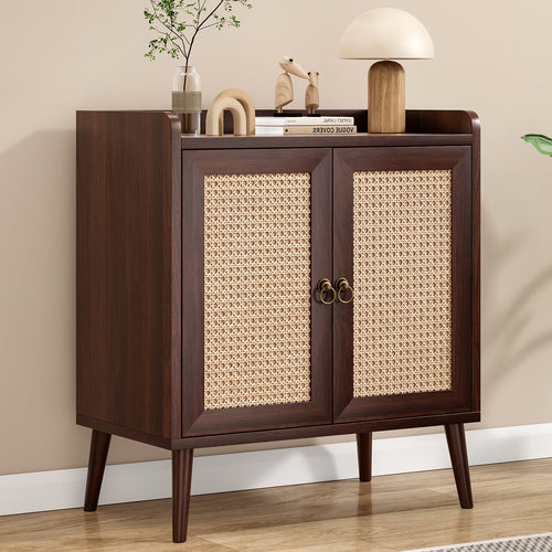 Sideboard Buffet Cabinet with Rattan Doors Storage