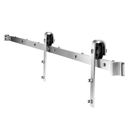 8ft Sliding Barn Door Hardware Kit Single Silver