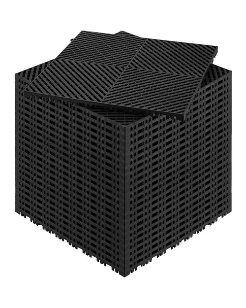 Interlocking Drainage Floor Tiles, 15.7" x 15.7", 24 Pcs