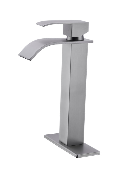 Waterfall Spout Single Handle Bathroom Vanity Faucet