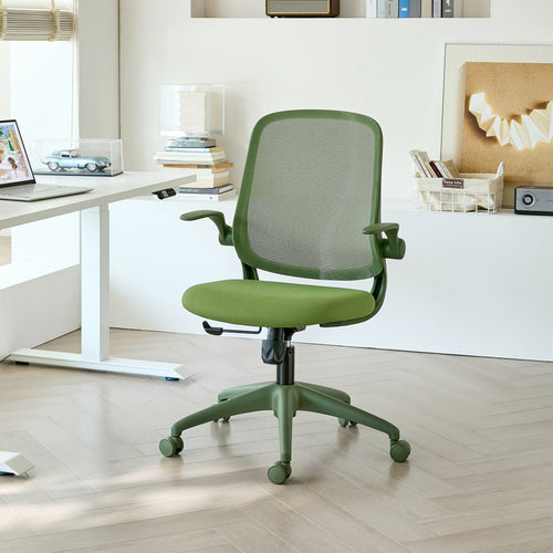 Ergonomic Office Chair Mesh High-Back Green 350 LB Flip-Up Arms Swivel