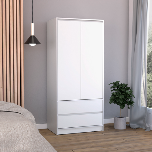 2-Drawer Engineered Wood Dresser White