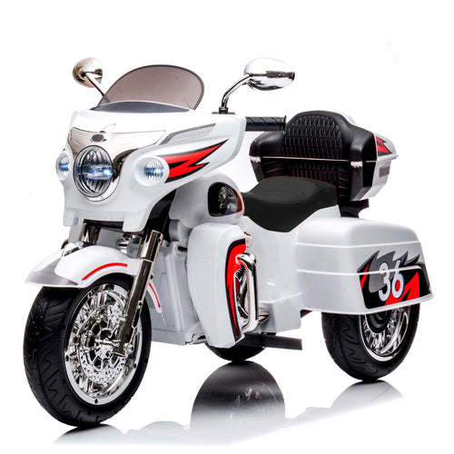 12V Kids Ride On Motorcycle, Electric Toddler Motorcycle Toy with LED Lights, Wi