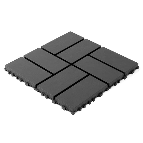 Dark Gray Interlocking Decking Tiles 12x12" Waterproof Patio