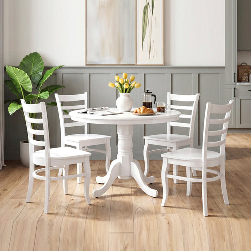Wood Dining Set White