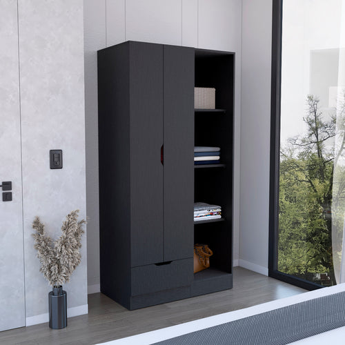 1-Drawer Engineered Wood Dresser Black