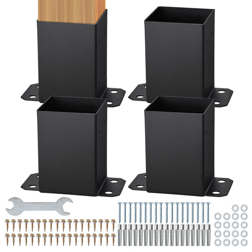 4 Pack 4x4 Post Base Brackets Heavy Duty Wood Fence Anchor