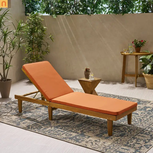 Chaise Lounge Cushion Water-Resistant Orange 78.75x23.75